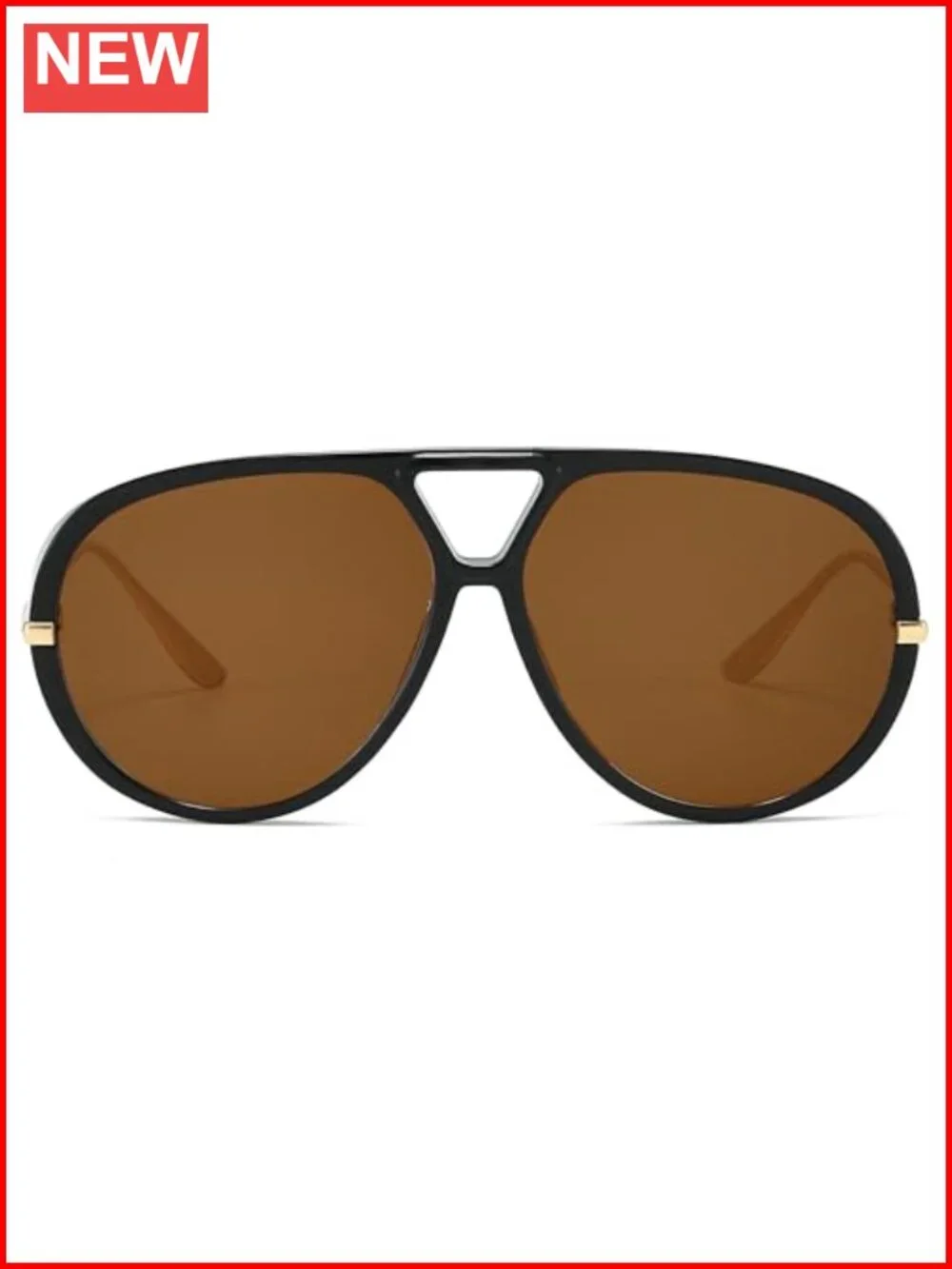 Vintage Oversized Metal Aviator Sunglasses UV400 Protection Retro Style